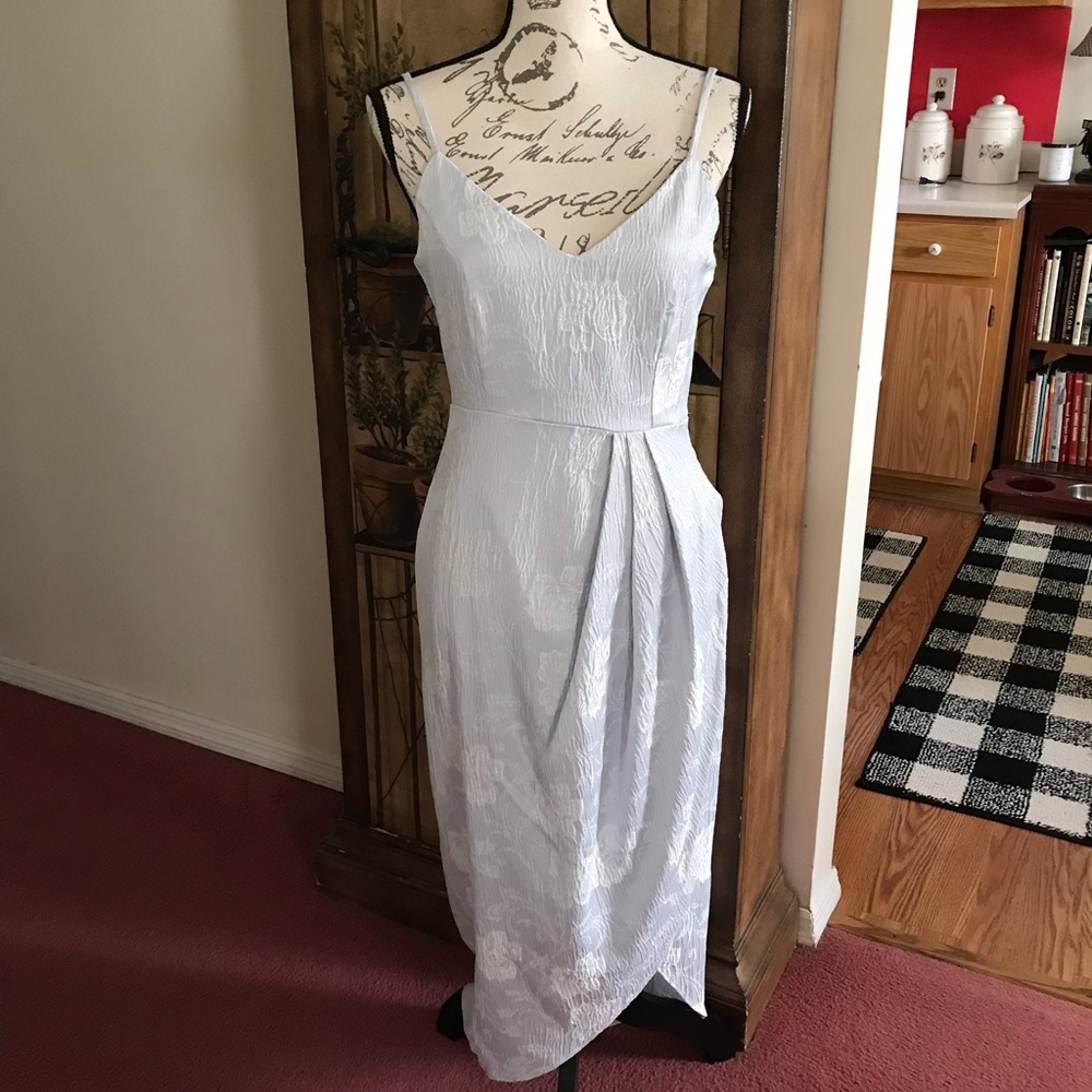Lulu's Blue Sleeveless Slip Dress for Wedding Guest